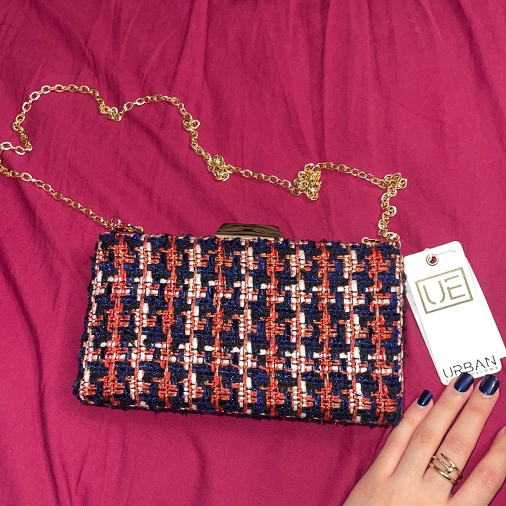 Tweed clutch crossbody bag